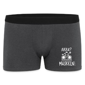 Bicycle cyclist E Bike - Men's Boxer Shorts - charcoal grey - Front