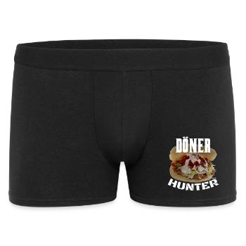 Döner Kebab Hunter - Männer Boxer Shorts - Schwarz - Vorne