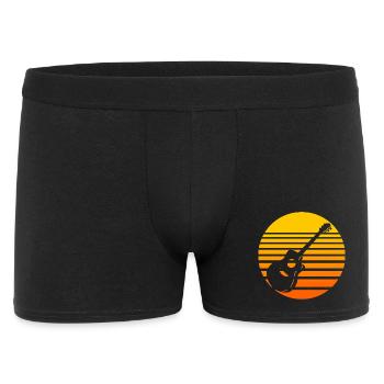 Retro Sonnenuntergang mit Gitarre Design - Männer Boxer Shorts - Schwarz - Vorne