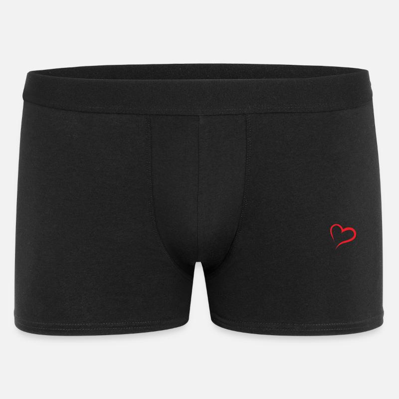 Rotes Herz - Männer Boxer Shorts - Schwarz