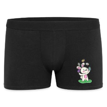 Osterhase Osterhäschen Ostereier Frohe Ostern - Männer Boxer Shorts - Schwarz - Vorne