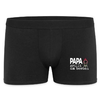 Papa grillt am besten - der beste Griller im Ort - Männer Boxer Shorts - Schwarz - Vorne