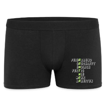 Rente Rentner Rentnerin Feierabend geschafft(25) - Männer Boxer Shorts - Schwarz - Vorne