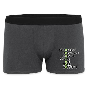 Rente Rentner Rentnerin Feierabend geschafft(25) - Männer Boxer Shorts - Anthrazit - Vorne