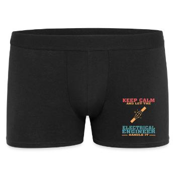 Funny Electrical Engineer Tshirt, Keep Calm - Men's Boxer Shorts - black - Front