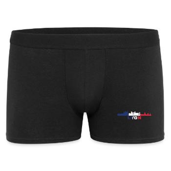 Lyon City Skyline Frankreich Wahrzeichen Karte - Männer Boxer Shorts - Schwarz - Vorne
