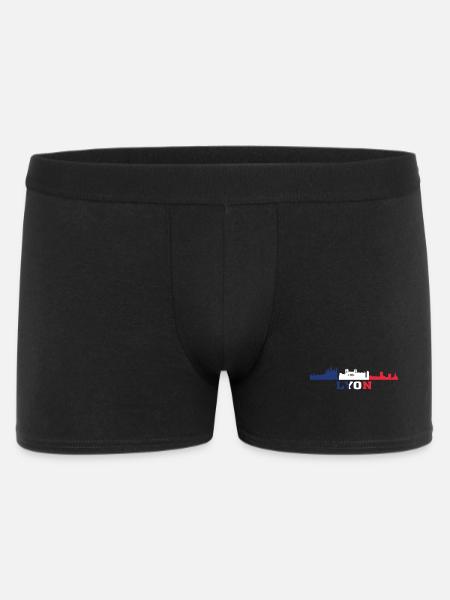 Lyon City Skyline France Landmark Map - Men's Boxer Shorts - black