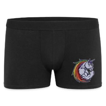 Muskeltraining Motivation Einhorn Fitnessstudio - Männer Boxer Shorts - Schwarz - Vorne