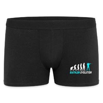Evolution Biathlon Design / Geschenkidee - Männer Boxer Shorts - Schwarz - Vorne