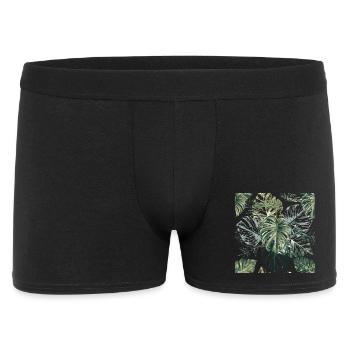 Tropical Monstera Leaves Pattern - Men's Boxer Shorts - black - Front