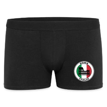 Roma Italien Reisen Souvenir Italienische Flagge Abzeichen Rom - Männer Boxer Shorts - Schwarz - Vorne