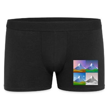 colorful mountains, Matterhorn, Switzerland, Alps, alps - Men's Boxer Shorts - black - Front