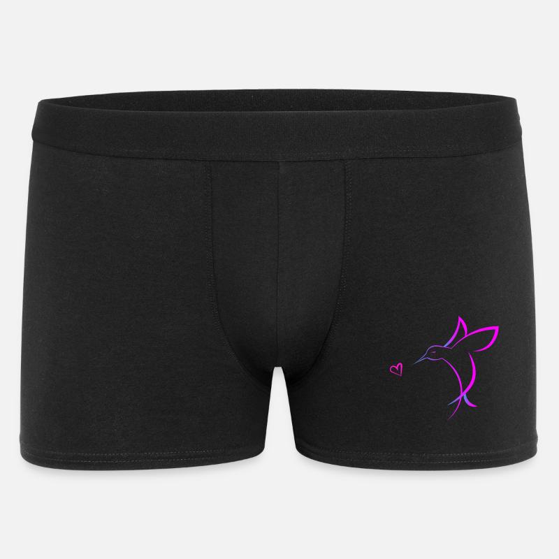 Kolibri mit Herz - Männer Boxer Shorts - Schwarz