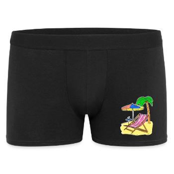 Sun Sea Beach Summer Palm Trees Relax Vacation - Men's Boxer Shorts - black - Front