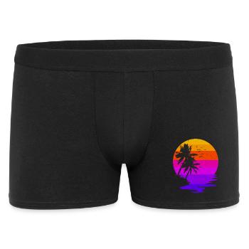 vacances vacances palmiers Caraïbes Plage Mer Été - Boxer Homme - noir - Devant