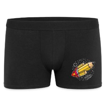 School School Start Pencil Rocket School Launch - Men's Boxer Shorts - black - Front