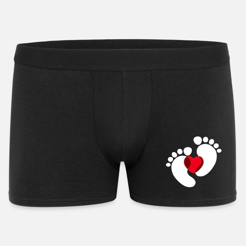 Bébé Pieds Bébé Enceinte Coeur - Boxer Homme - noir