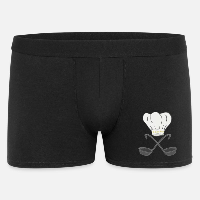 kochmütze mit suppenkellen, kochen - Männer Boxer Shorts - Schwarz