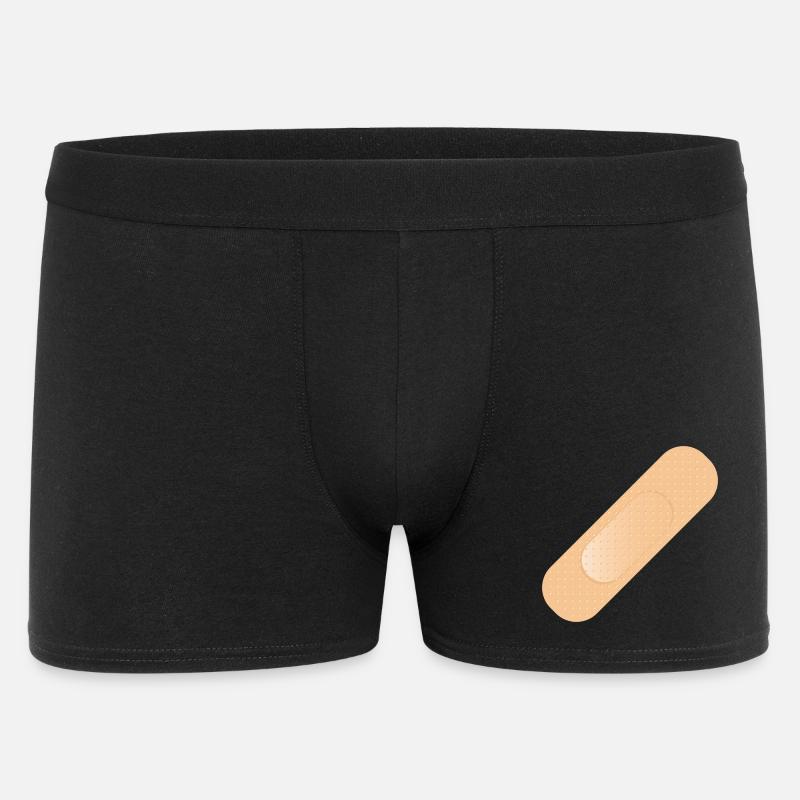 einfaches Heftpflaster als Gestaltungselement - Männer Boxer Shorts - Schwarz