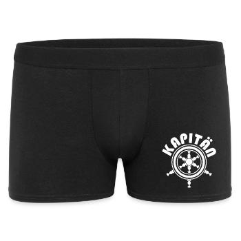 kapitän illustration symbol Schiff Boot Logo icon - Männer Boxer Shorts - Schwarz - Vorne