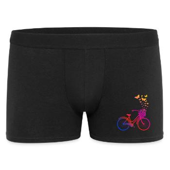 Damenrad, Fahrrad Schmetterlinge - Männer Boxer Shorts - Schwarz - Vorne