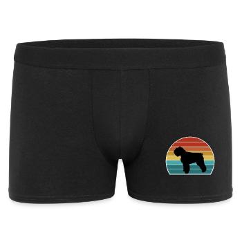 Bouvier Des Flandres Dog Silhouette Vintage Coucher de Soleil - Boxer Homme - noir - Devant