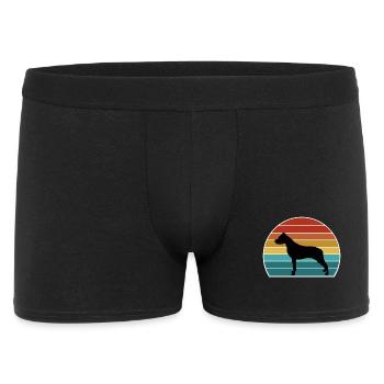 Argentino Hund Silhouette Vintage Sonnenuntergang für Hund Lo - Männer Boxer Shorts - Schwarz - Vorne