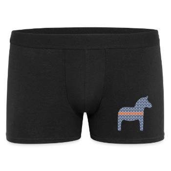 Dala Horse Knitting Pattern Brown Sweden Hygge Scandi - Men's Boxer Shorts - black - Front