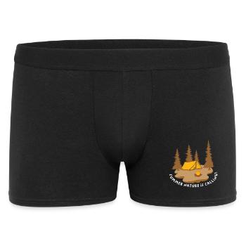 Camping Aventure Randonnée Citation Été La nature est Ca - Boxer Homme - noir - Devant