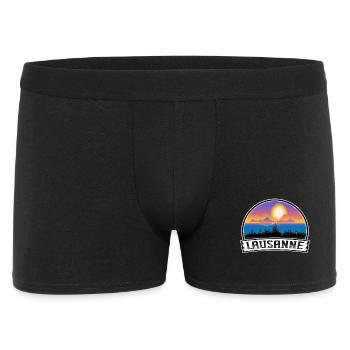Lausanne Switzerland Skyline Vintage Sunset Travel - Men's Boxer Shorts - black - Front