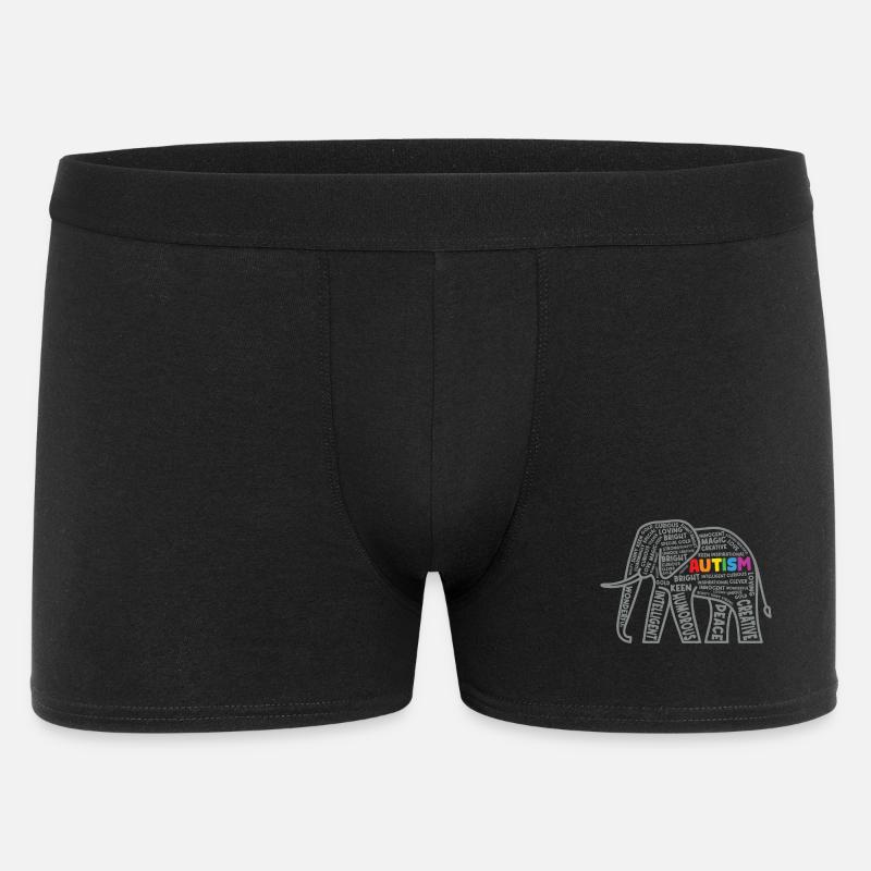 Autismus Bewusstsein Elefant Typografie - Männer Boxer Shorts - Schwarz