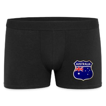 Australien Wappen Flaggen Design - Männer Boxer Shorts - Schwarz - Vorne