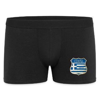 Corfu Greece Coat of Arms Flags Design - Men's Boxer Shorts - black - Front