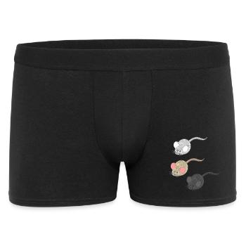 geschenkideen mäuse, Drei Mäuse, Mäuse Fan - Männer Boxer Shorts - Schwarz - Vorne