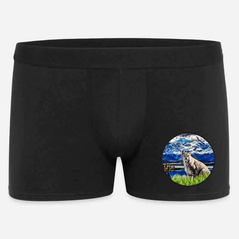 Luchs Wildkatze Freiheit - Männer Boxer Shorts - Schwarz