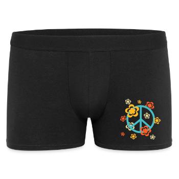 70s Flower Pattern - Men's Boxer Shorts - black - Front
