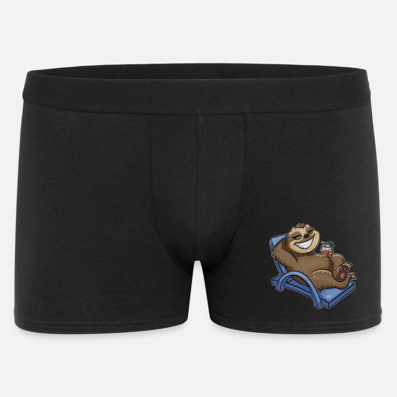 Faultier - Männer Boxer Shorts - Schwarz
