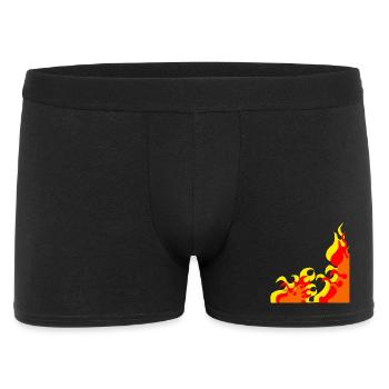flammen Eckmuster, cooles naturmuster, beliebt - Männer Boxer Shorts - Schwarz - Vorne