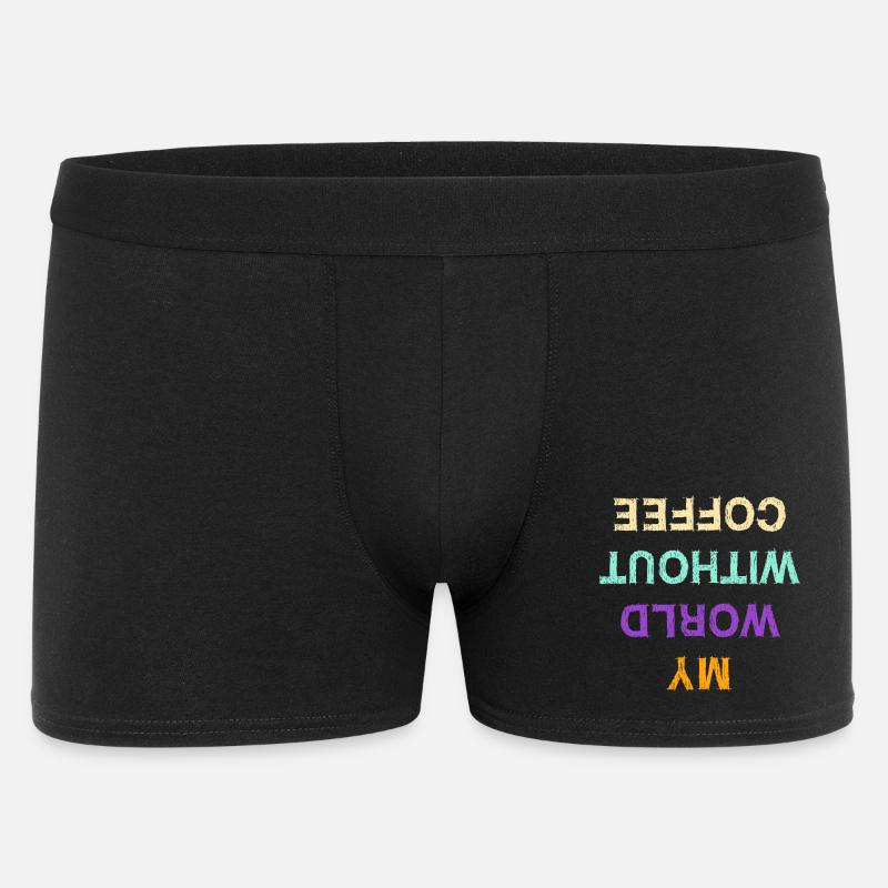Lustig Kaffee Koffein Statement Kaffeeliebhaber - Männer Boxer Shorts - Schwarz