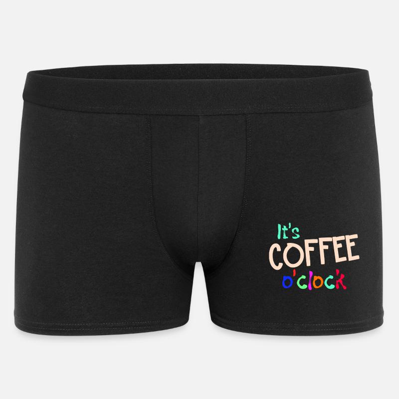 Munter Werden Kaffee Statement Kaffeeliebhaber - Männer Boxer Shorts - Schwarz