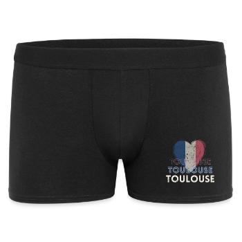 Retro badge, Toulouse France is my hometown - Men's Boxer Shorts - black - Front