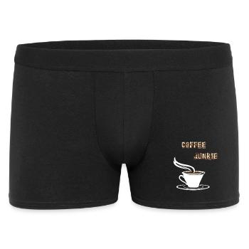 kaffeeliebhaber, coffeejunkie, kaffeesüchtig - Männer Boxer Shorts - Schwarz - Vorne