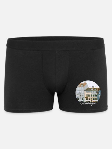 Kopenhagen Hafenflair Stadthäuser - Männer Boxer Shorts - Schwarz