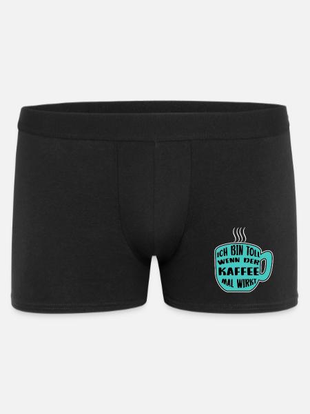 Kaffeetasse Kaffee Statement Koffein Kaffeetrinker - Männer Boxer Shorts - Schwarz