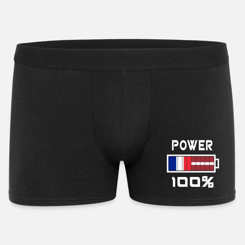 Lettland und Frankreich machen 100% - Männer Boxer Shorts - Schwarz