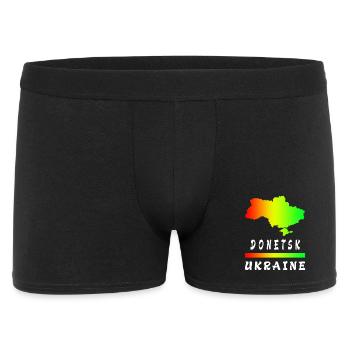 Donetsk Ukraine Regenbogen Design - Männer Boxer Shorts - Schwarz - Vorne