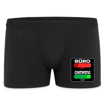 CAMPING SPRÜCHE - Männer Boxer Shorts - Schwarz - Vorne