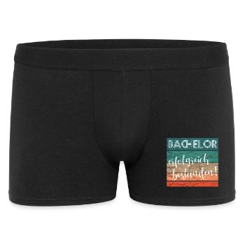 Bachelor erfolgreich bestanden Abschluss retro - Männer Boxer Shorts - Schwarz - Vorne