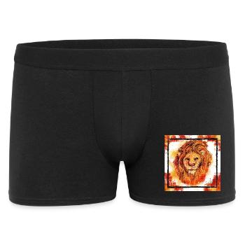 Der Rote Löwe - Männer Boxer Shorts - Schwarz - Vorne