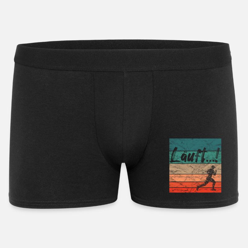 Läuft Jogging Spruch Optimist retro vintage - Männer Boxer Shorts - Schwarz